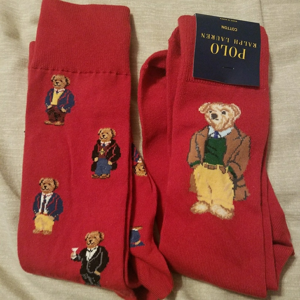 Polo teddy bear socks